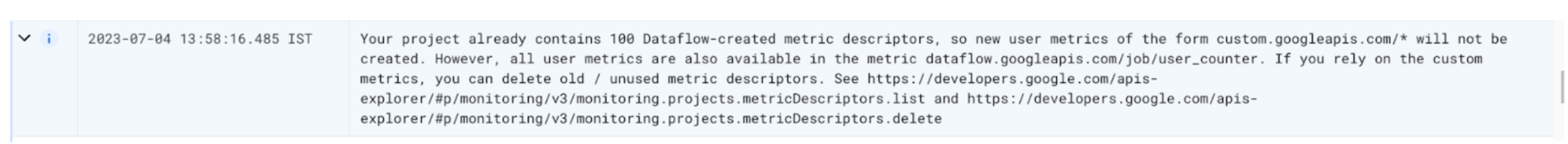 ExhaustedMetrics